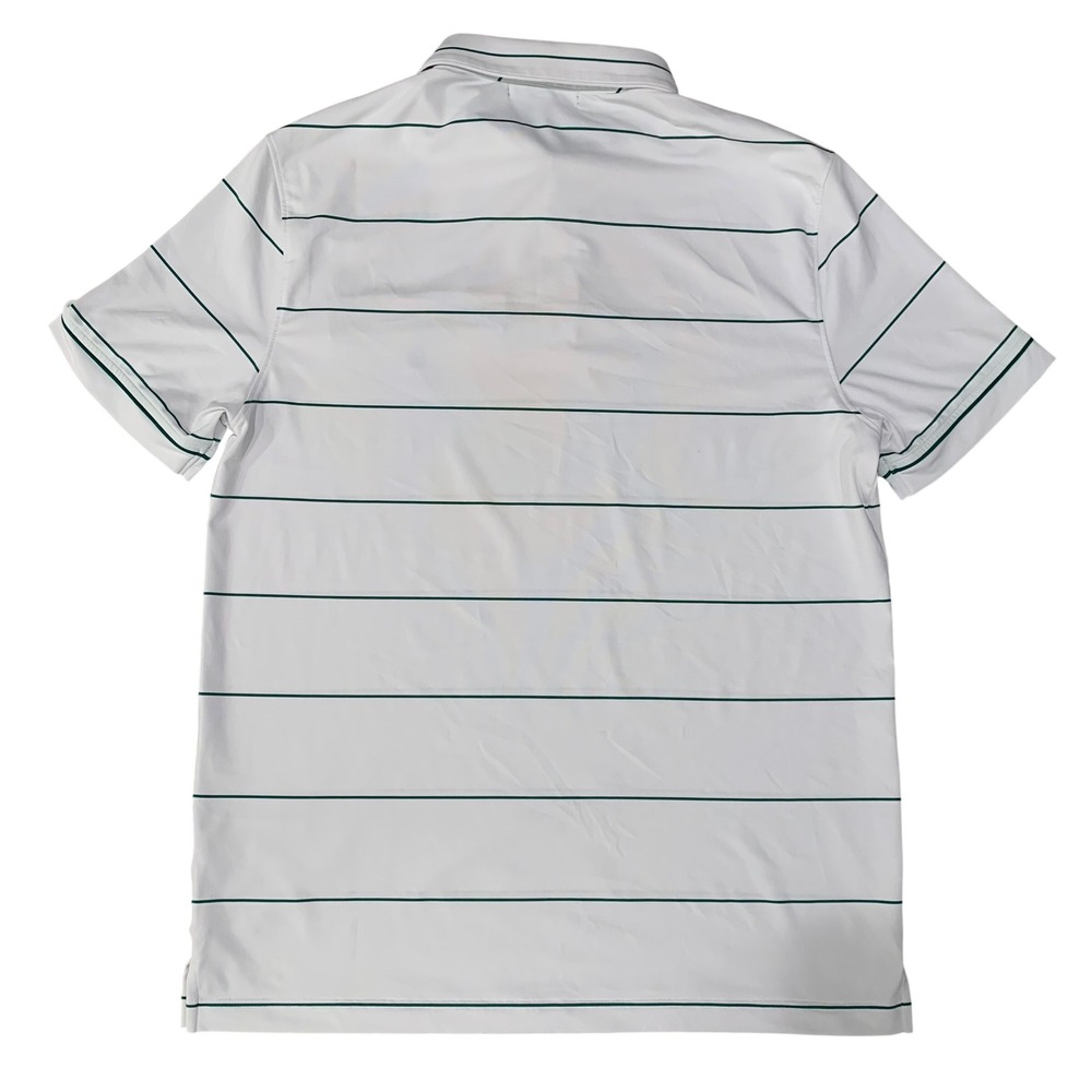 Extracurricular Polo Shirt Mens Medium White Green Stripe Performance Golf - Picture 3 of 8